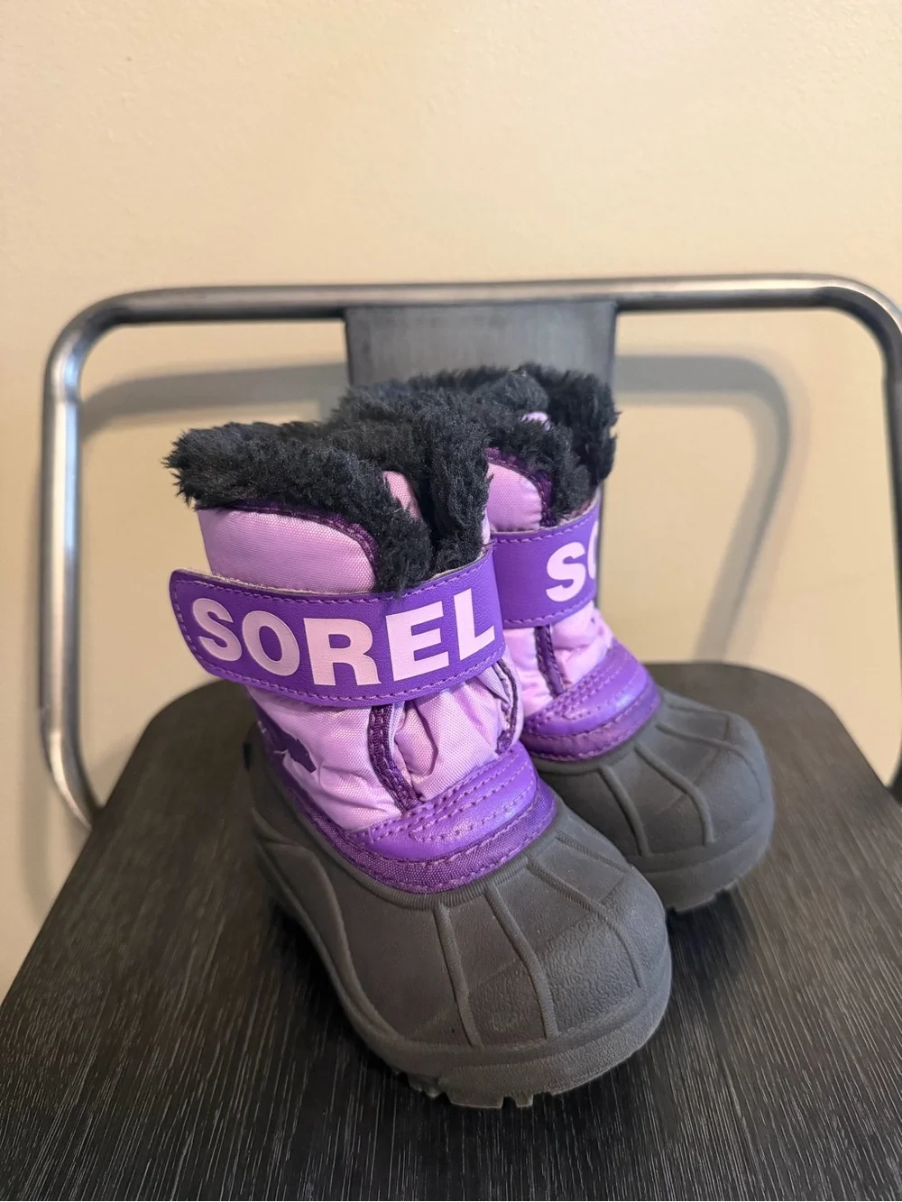 Sorel Snow Commander Toddler Boots Kids Size 4 Purple Gumdrop Winter
